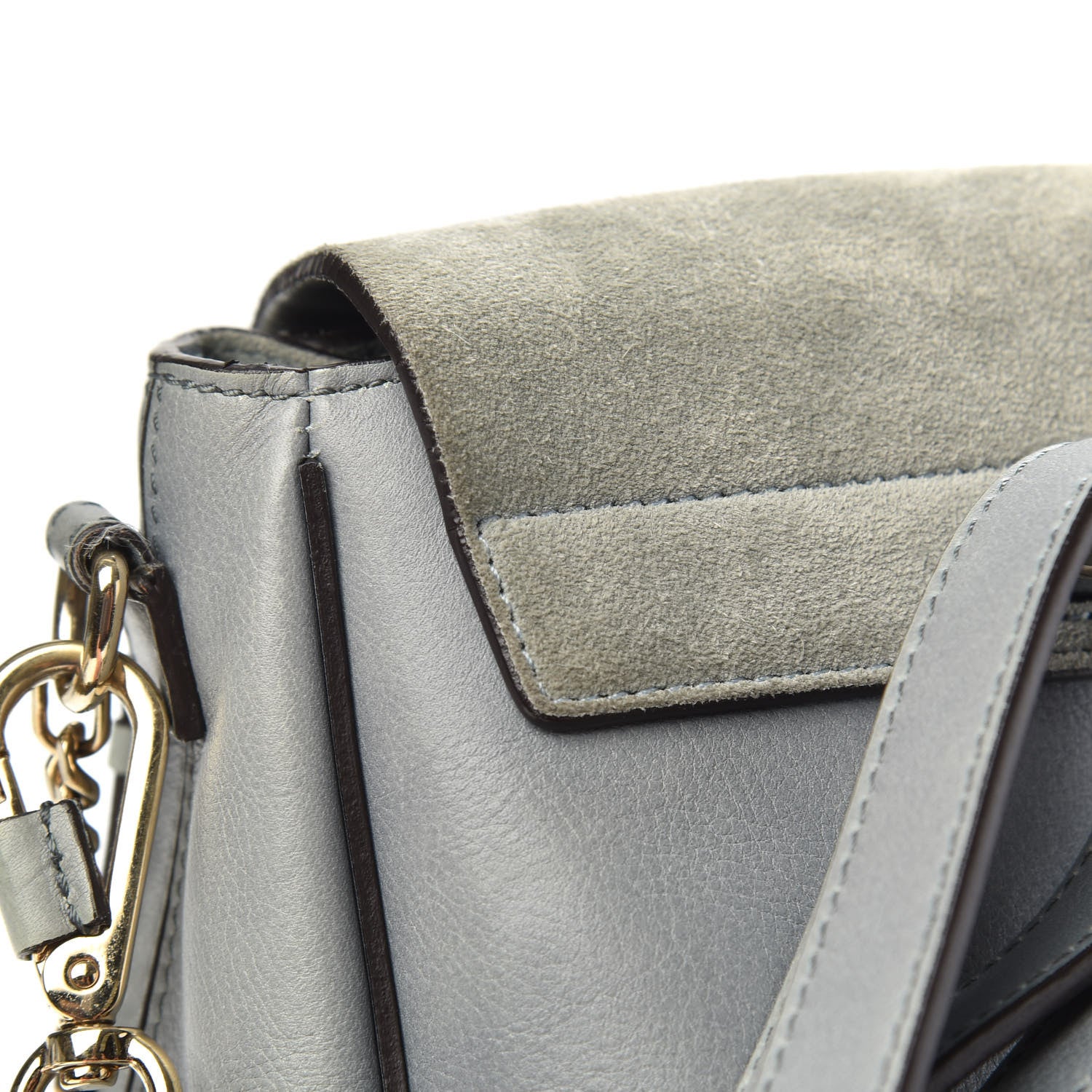 Chloe Suede Calfskin Small Faye Backpack Washed Blue 14 of 14