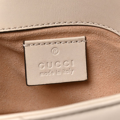Gucci Calfskin Matelasse Super Mini GG Marmont Shoulder Bag White 6 of 10