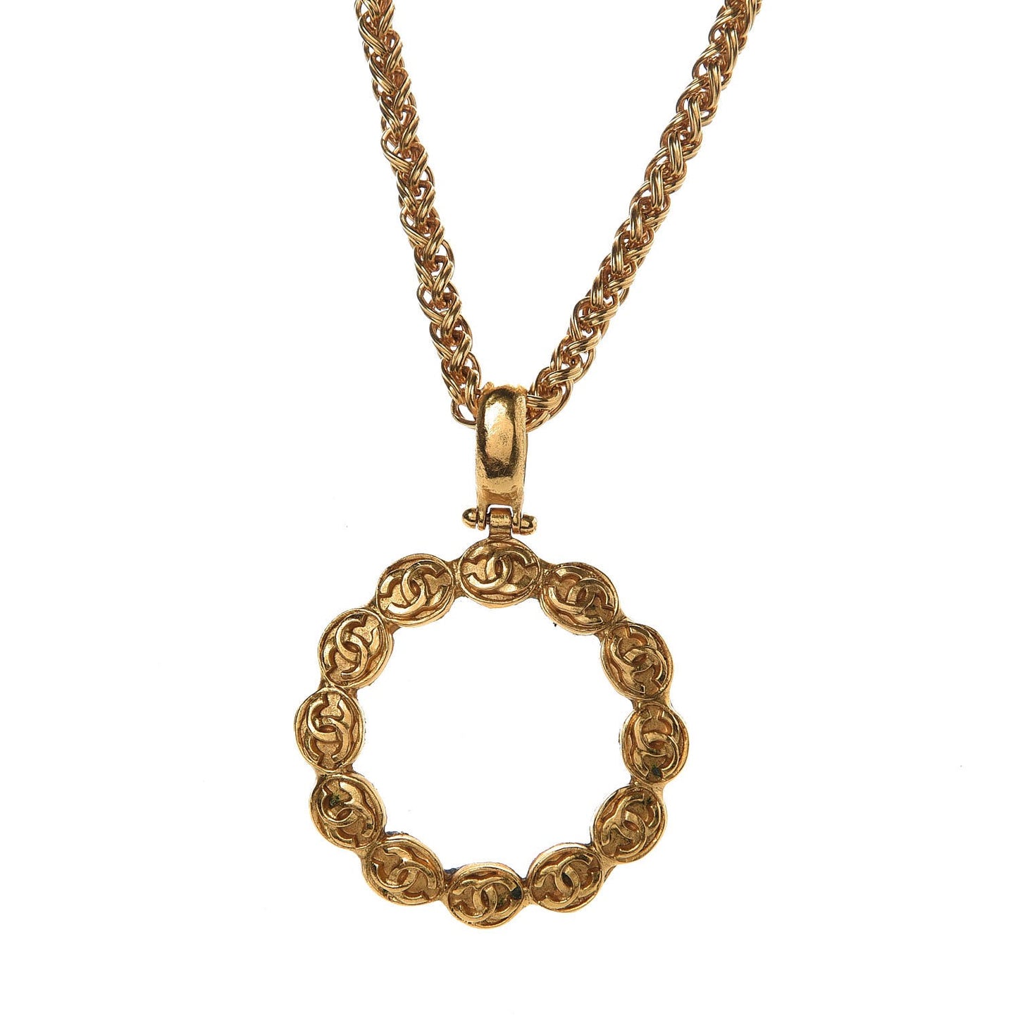 Loupe Magnifying Glass Necklace Gold