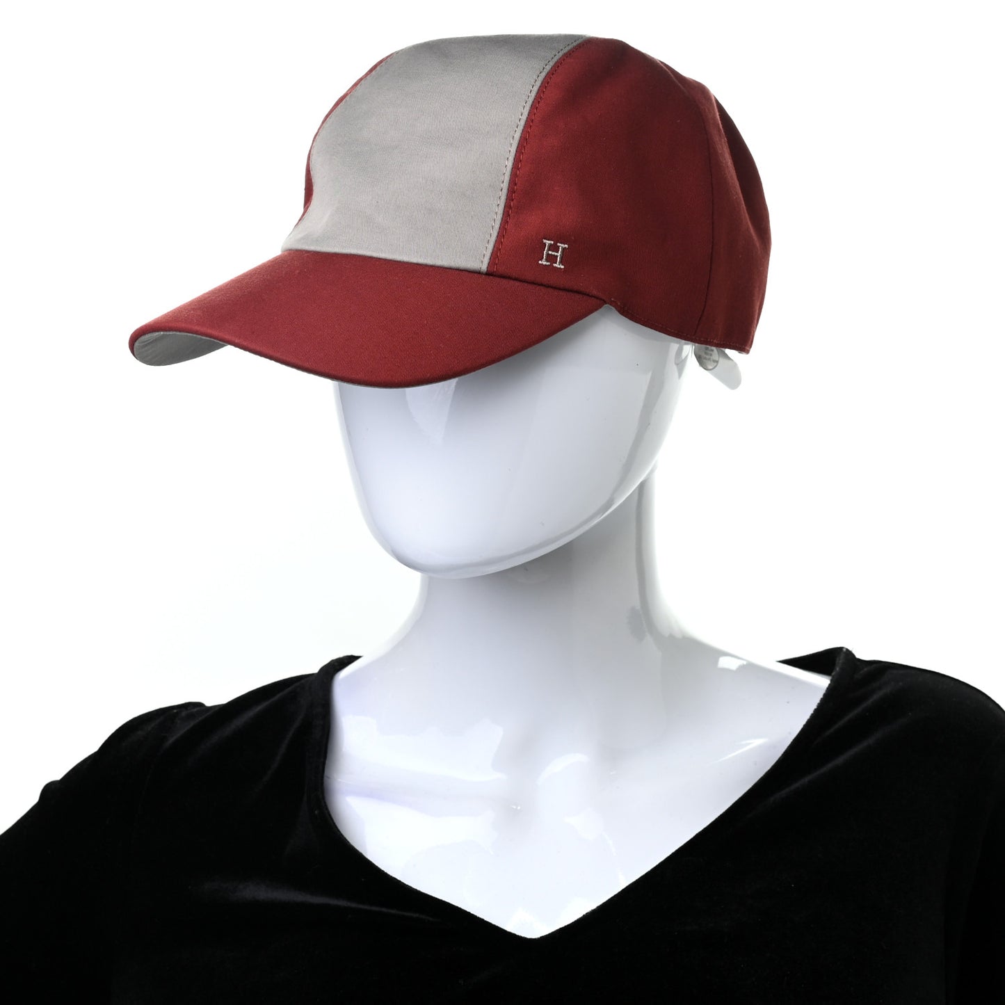 Cotton Hemp Embroidered Miles Bi-Color Cap 61 Rouge H Taupe