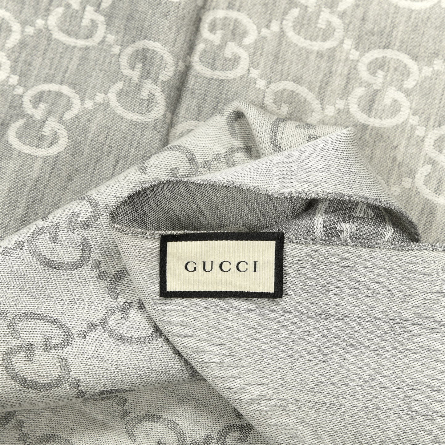 Wool Silk GG Monogram GGNat Scarf Lead