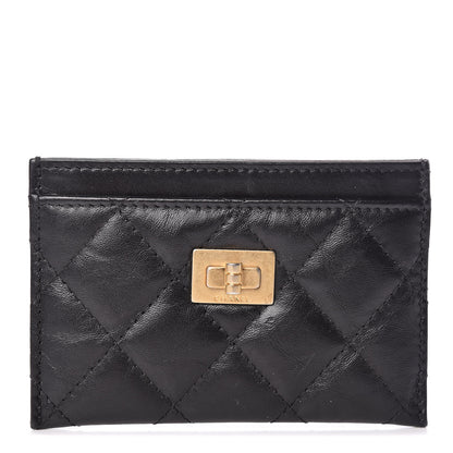 Chanel Aged Calfskin Quilted Reissue Card Holder Black 1 of 8