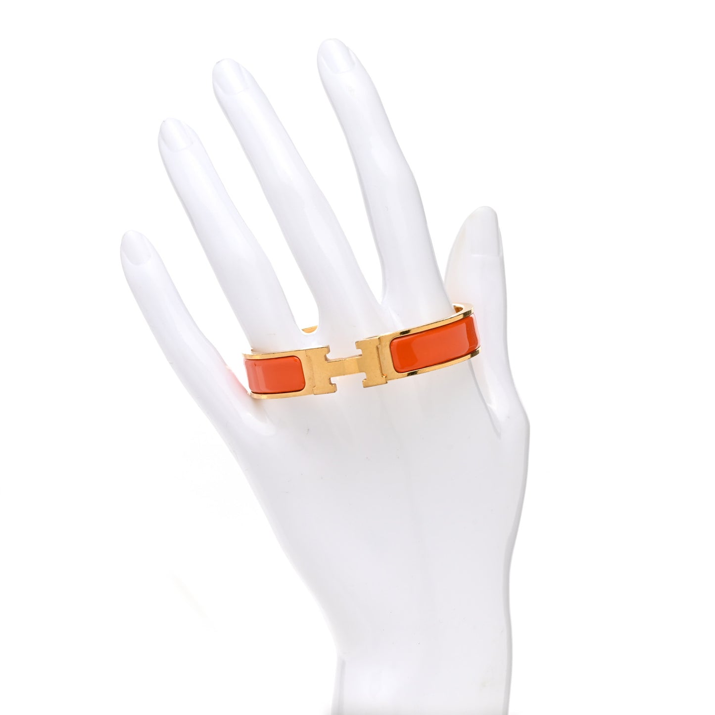 Enamel Narrow Clic Clac H Bracelet PM Orange