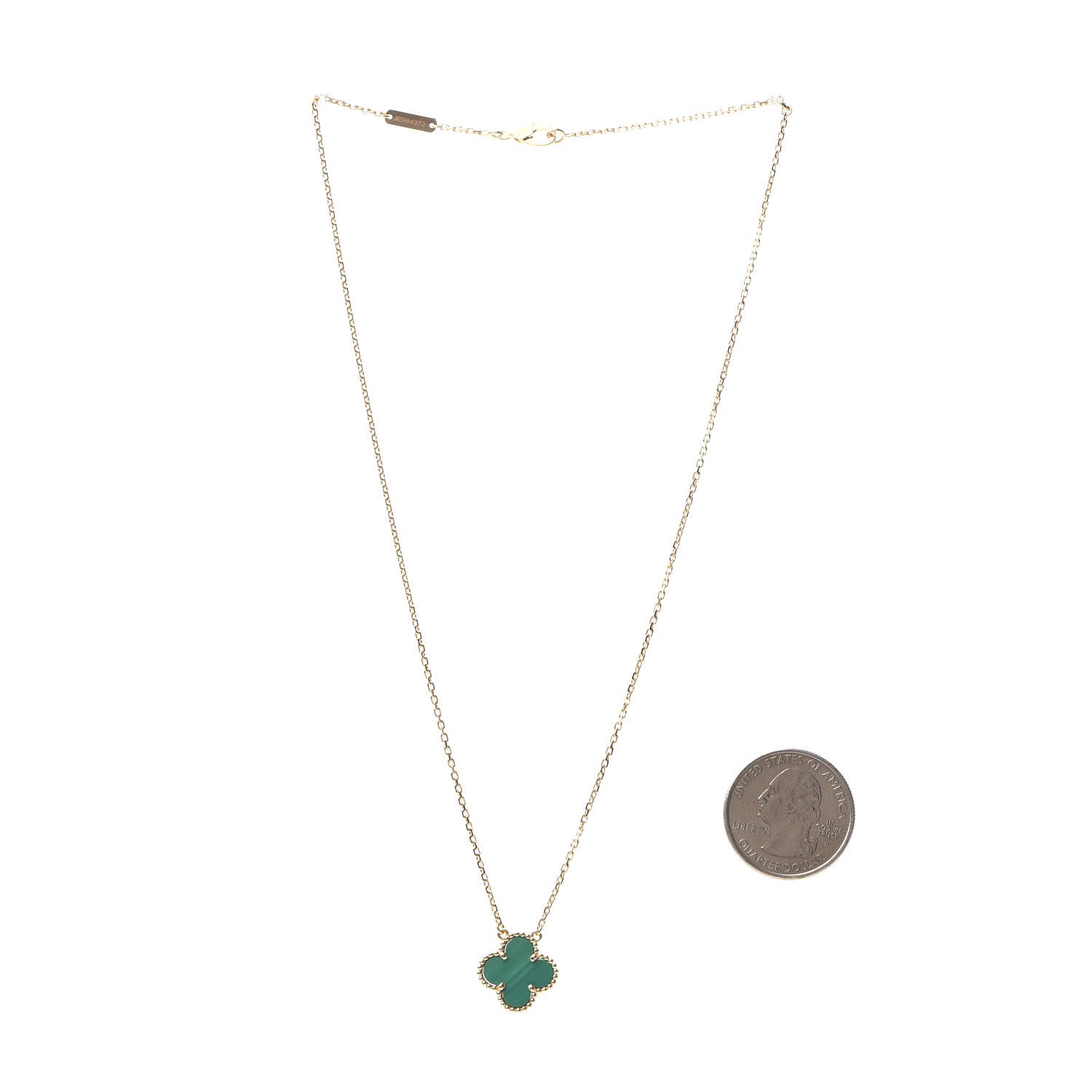 Van Cleef & Arpels 18K Yellow Gold Malachite Vintage Alhambra Pendant Necklace 2 of 7