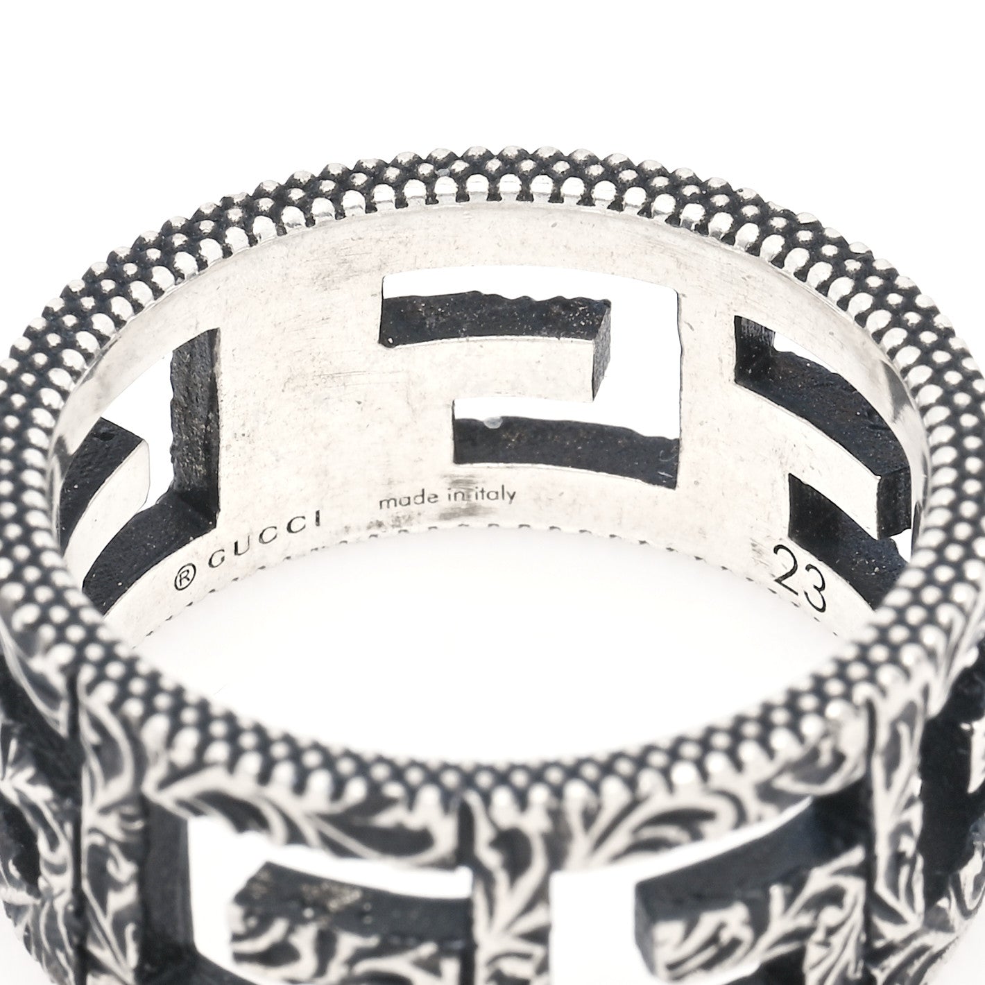 Gucci Sterling Silver Wide Square G Band Ring 63 10.25 4 of 4