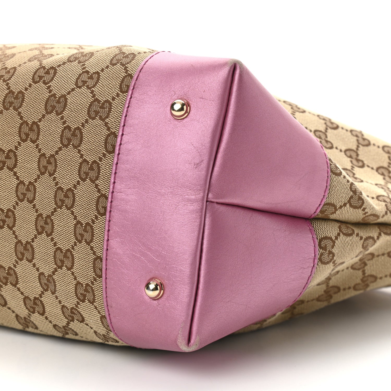 Gucci Monogram Large Heart Bit Charm Top Handle Tote Pink 10 of 11
