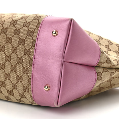 Gucci Monogram Large Heart Bit Charm Top Handle Tote Pink 10 of 11
