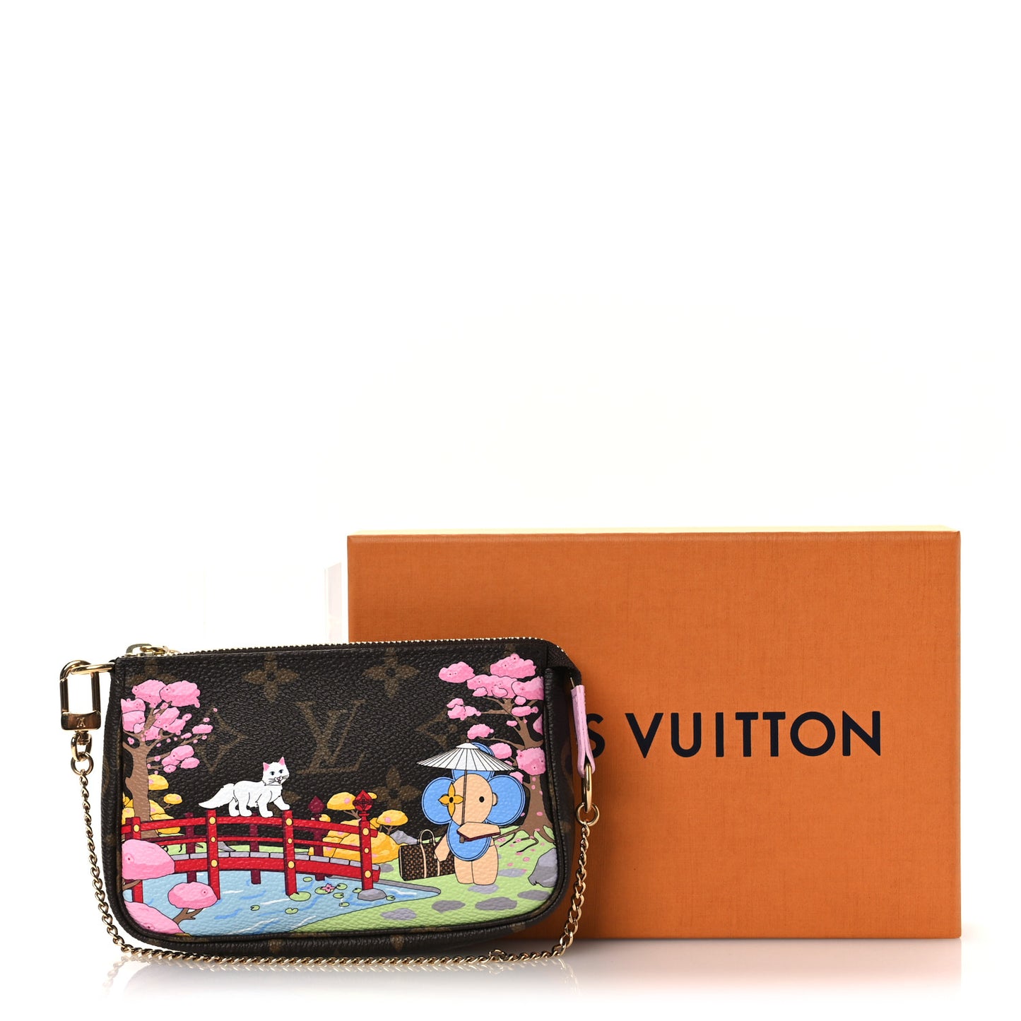 Monogram 2021 Christmas Animation Japanese Garden Mini Pochette Accessories Wisteria Pink