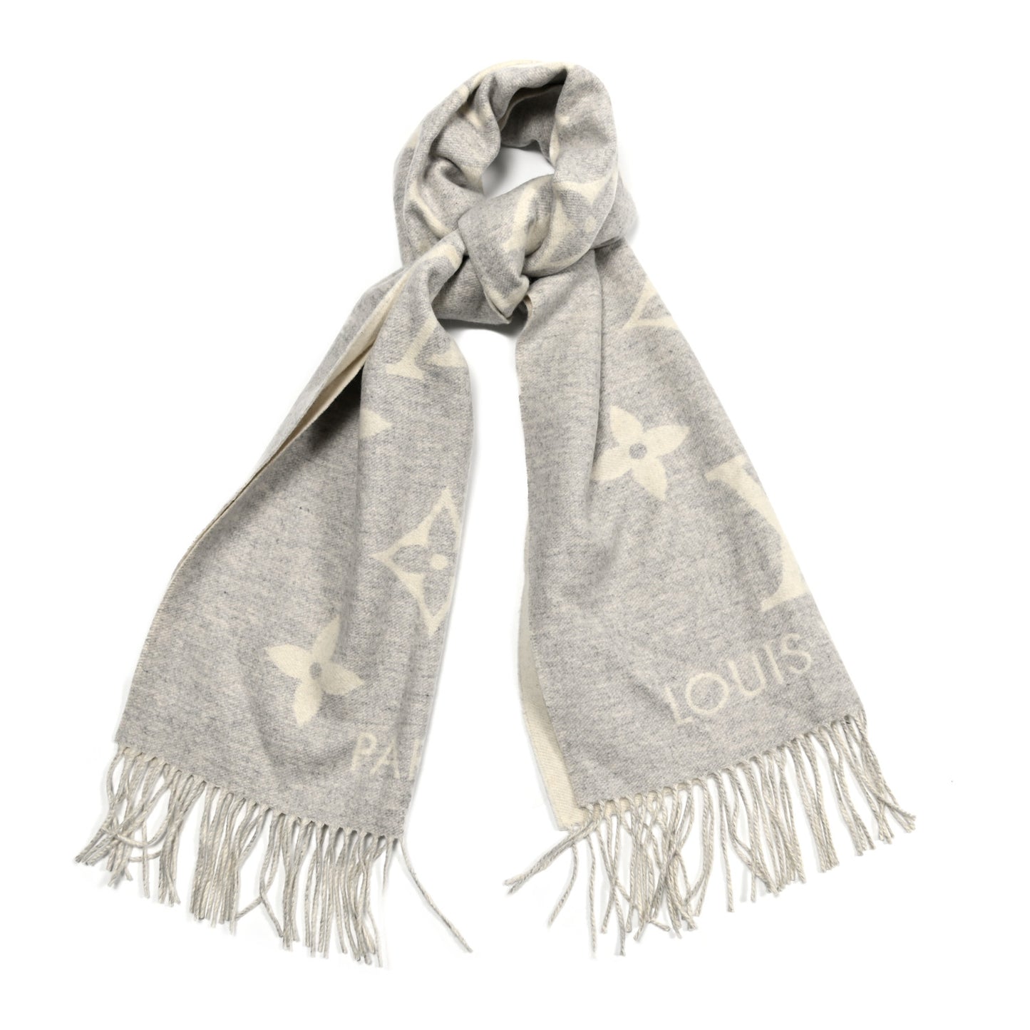 Cashmere Monogram Reykjavik Scarf Grey