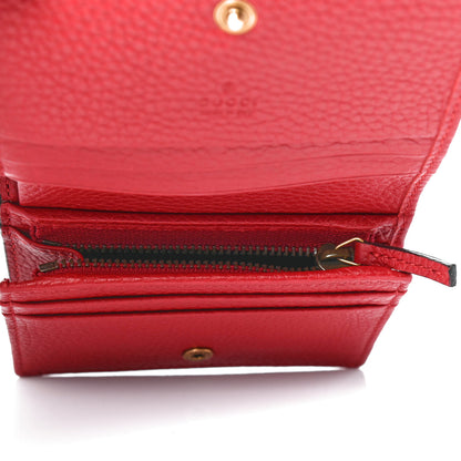 Gucci Pebbled Calfskin Animalier Card Case Red 4 of 4
