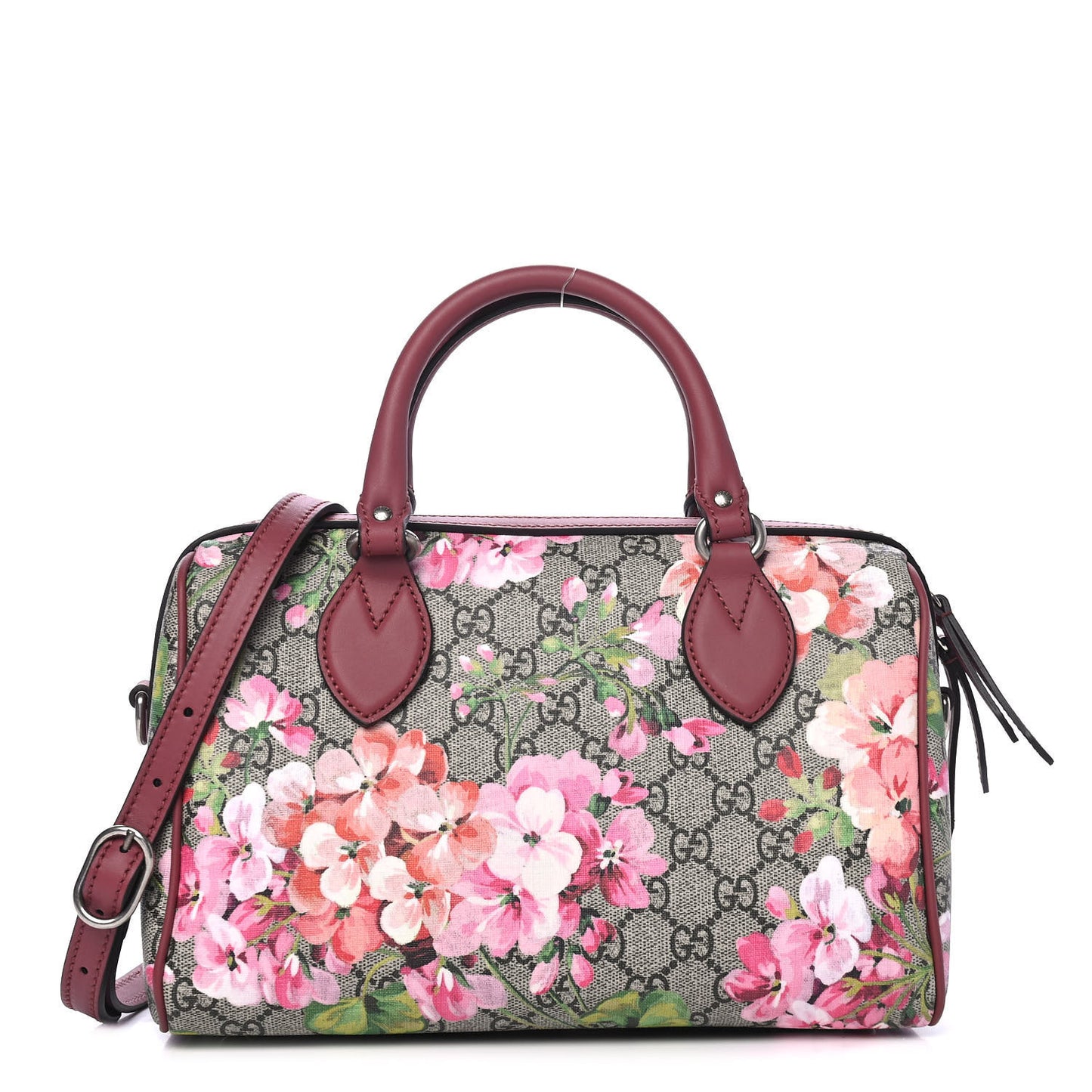 GG Supreme Monogram Blooms Small Boston Beige Multicolor Dry Rose
