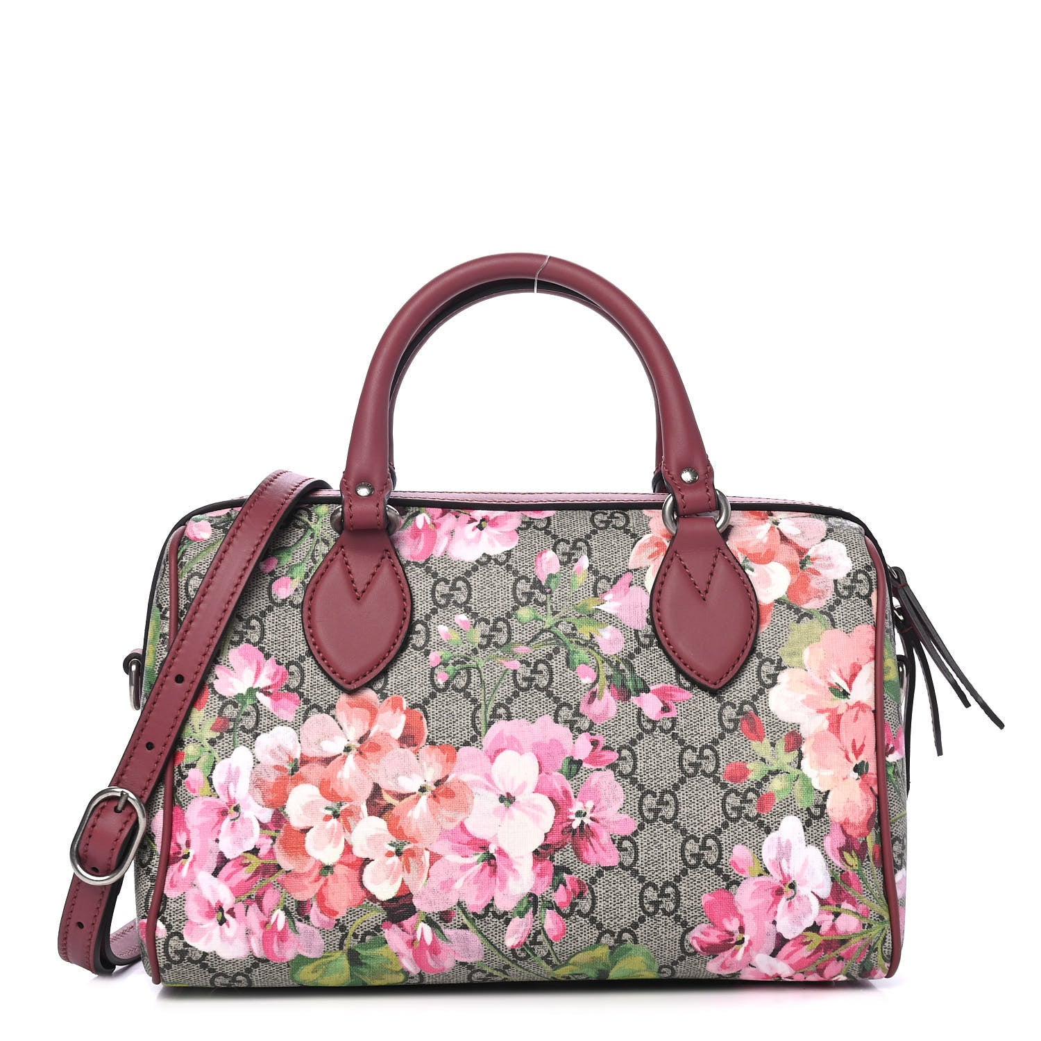Gucci GG Supreme Monogram Blooms Small Boston Beige Multicolor Dry Rose 1 of 4