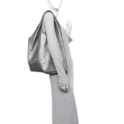 Alexander Wang Metallic Pleated Calfskin Hilary Tote Silver 2 of 11