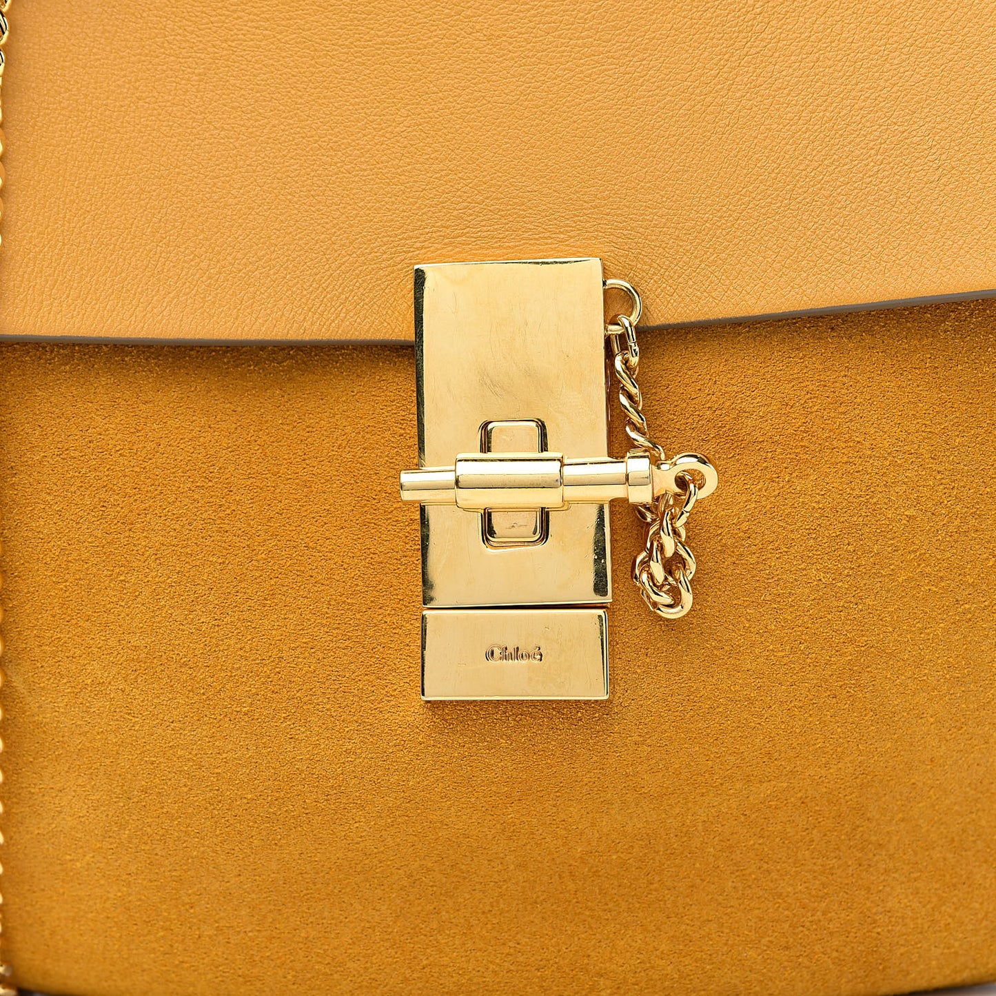 Suede Smooth Calfskin Drew Shoulder Bag Dark Ochre