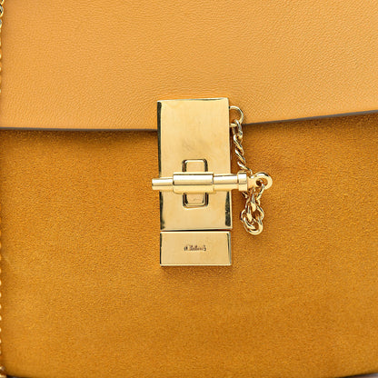 Chloe Suede Smooth Calfskin Drew Shoulder Bag Dark Ochre 13 of 13
