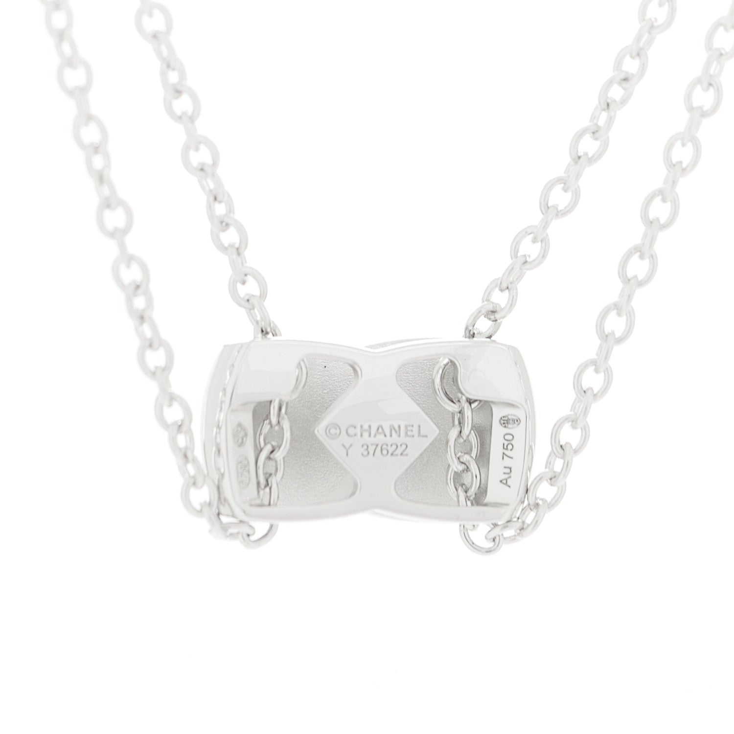 Chanel 18K White Gold Diamond Coco Crush Necklace 6 of 7