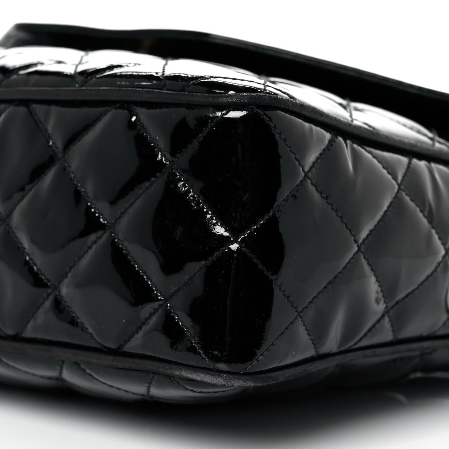 Patent Quilted Tassel Camera Case Black