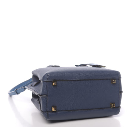 MCM Grained Calfskin Mini Milla Tote Navy 4 of 14