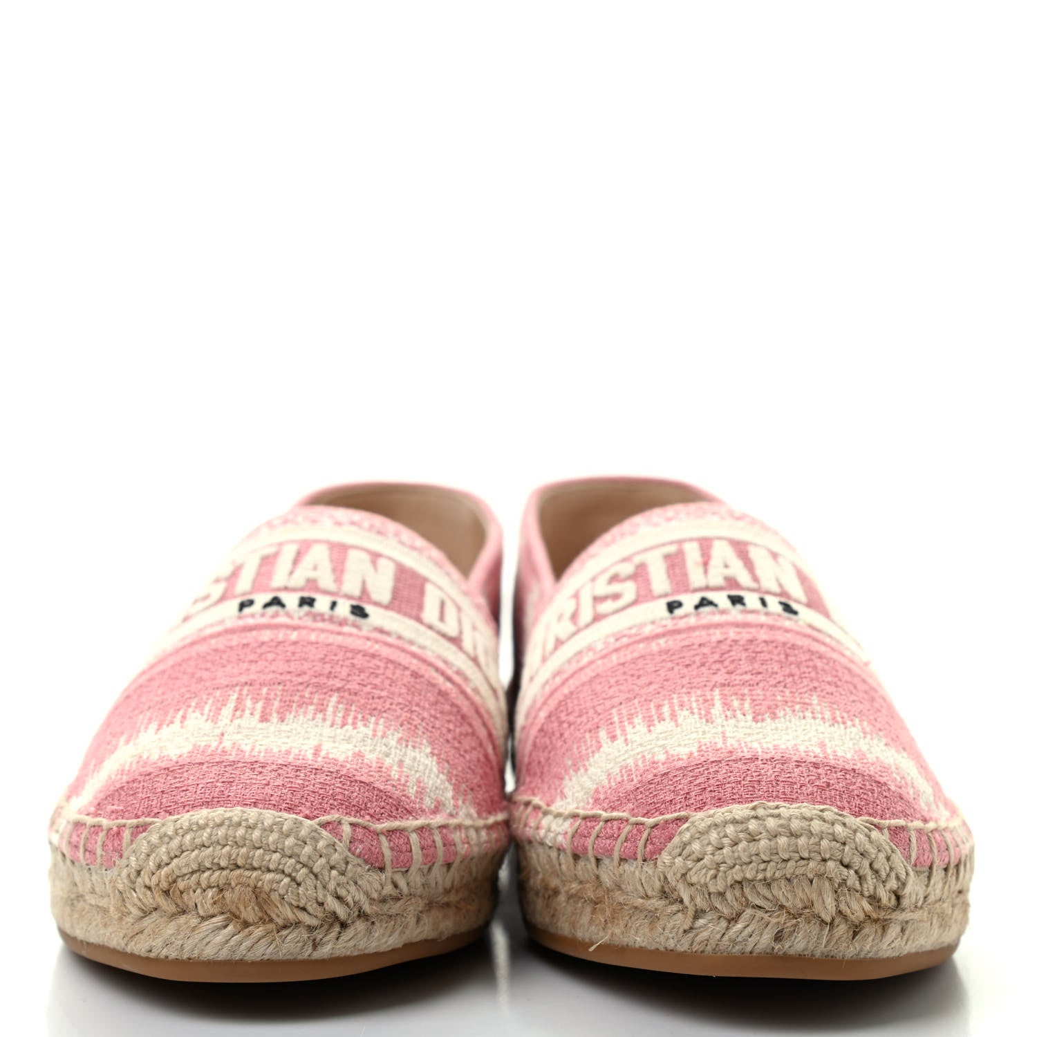 Christian Dior Cotton D-Stripes Embroidered Granville 15mm Espadrilles 39 Deep Nude 2 of 8