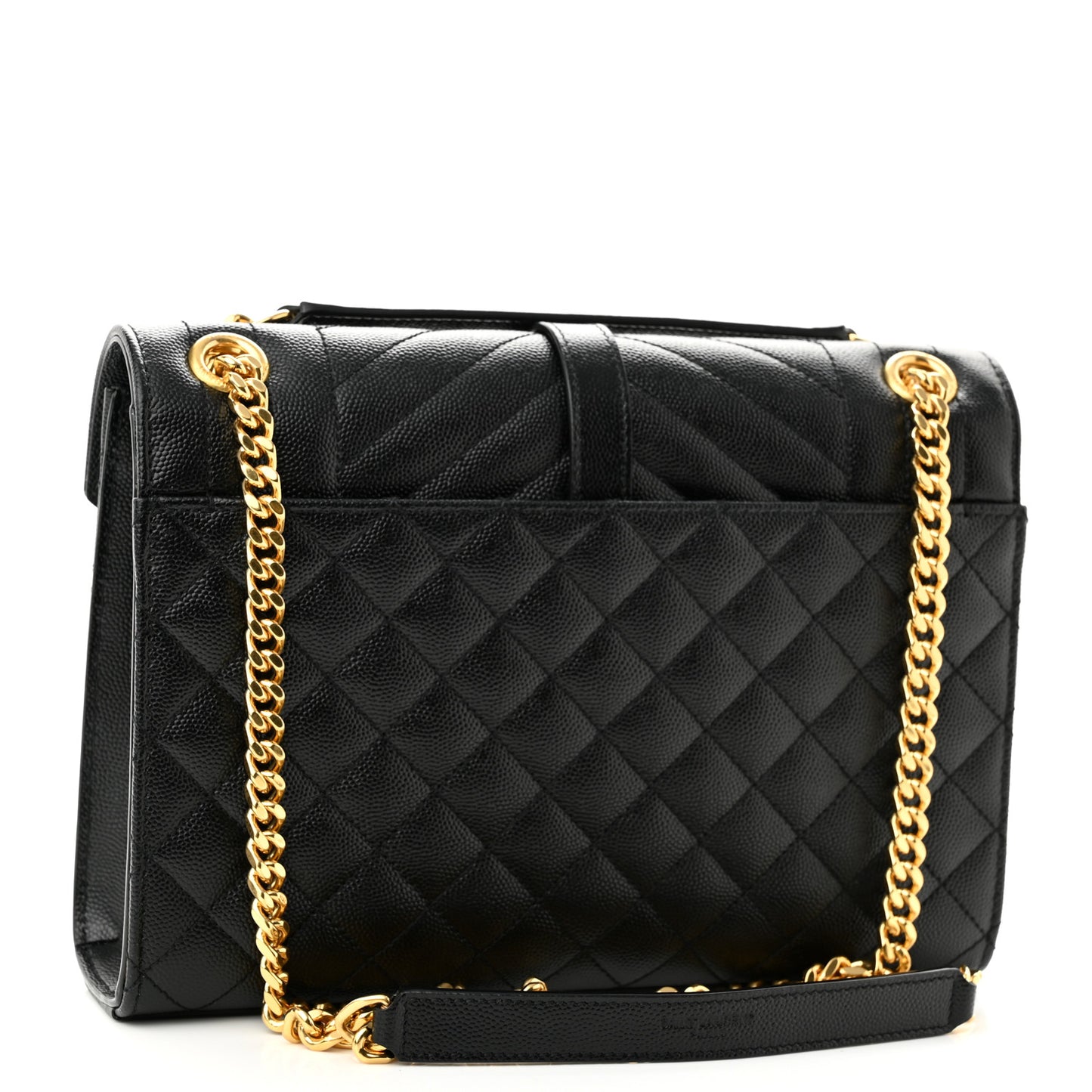 Grain De Poudre Textured Mixed Matelasse Triquilt Medium Monogram Satchel Black