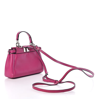 Fendi Nappa Micro Peekaboo Iconic Satchel Magenta 3 of 9