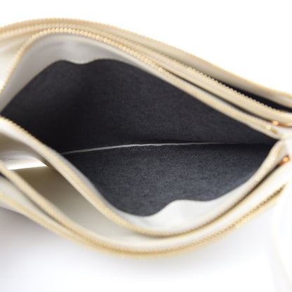 Celine Goatskin Large Trio Crossbody Bag White 5 of 9