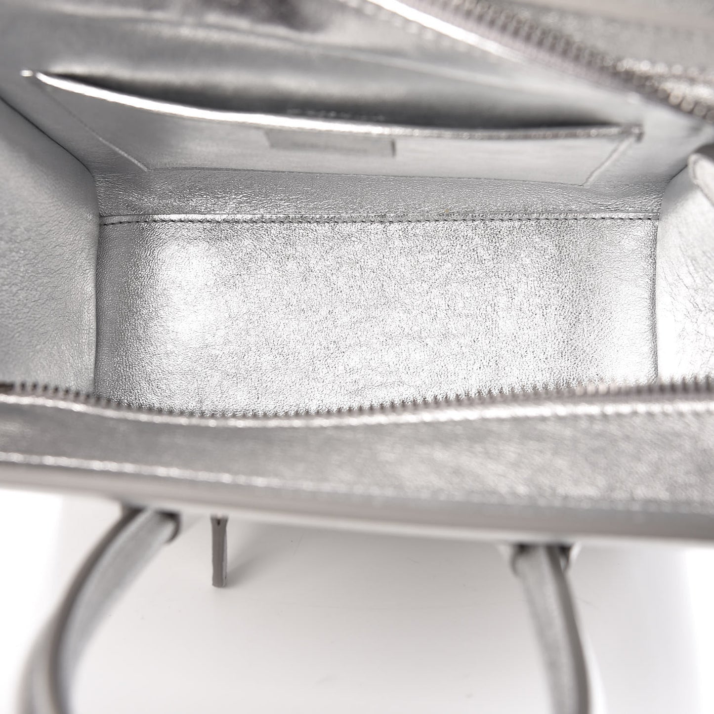 Laminated Lambskin Nano Luggage Silver