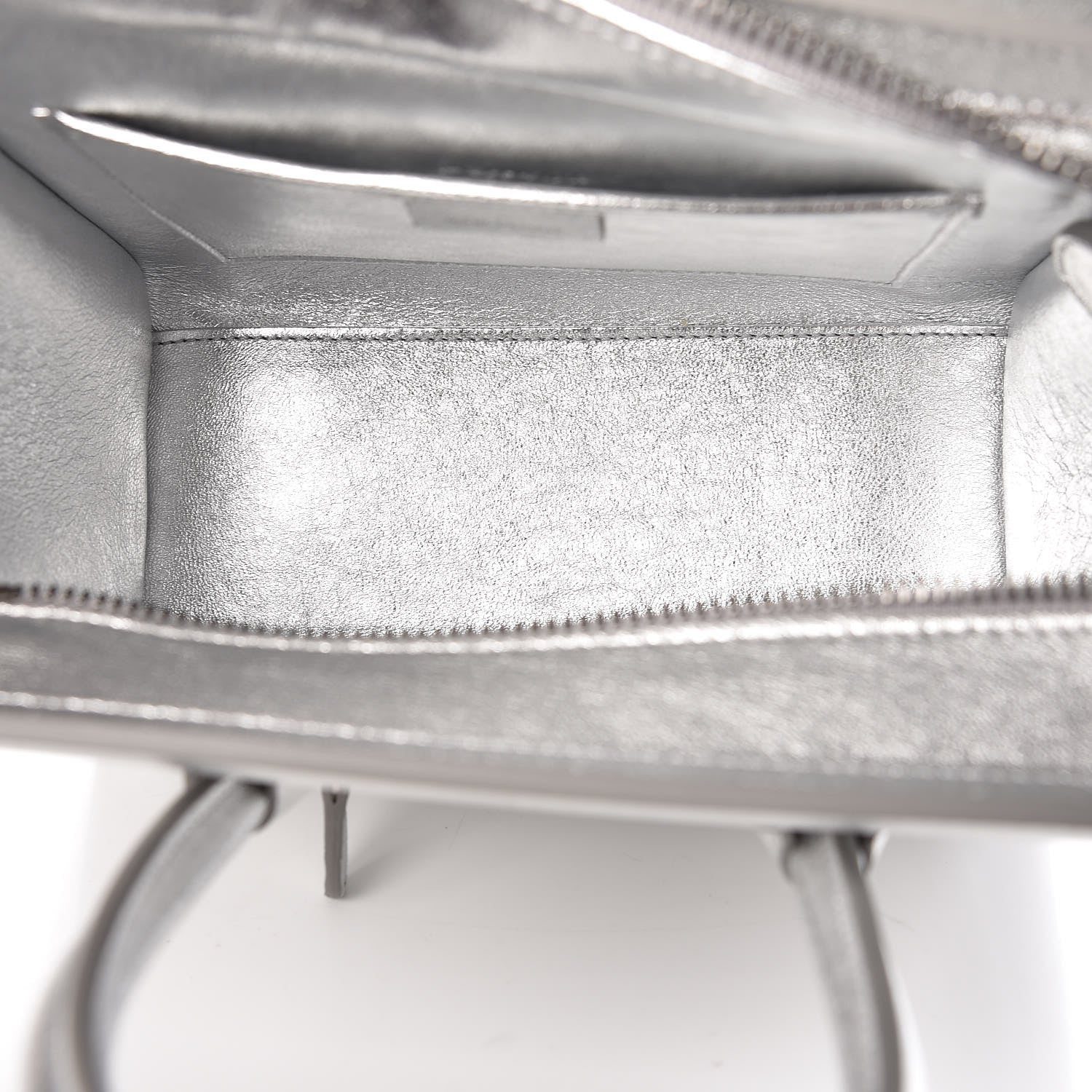 Celine Laminated Lambskin Nano Luggage Silver 6 of 11