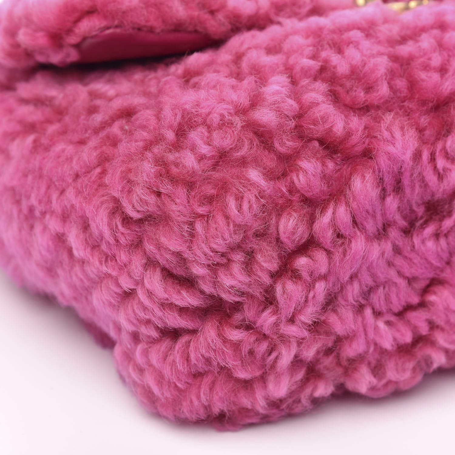 Chanel Shearling Sheepskin Medium 19 Flap Pink 9 of 10