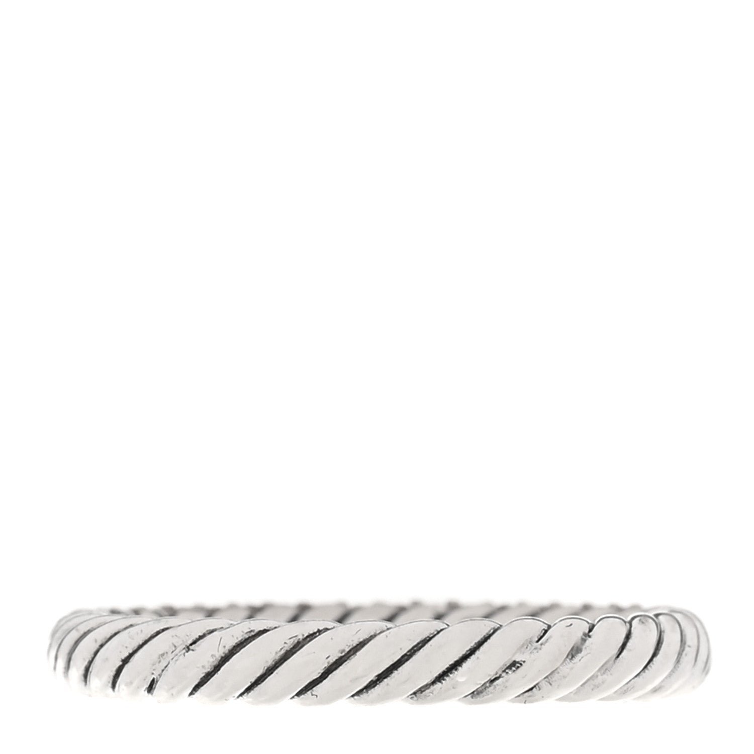 David Yurman Sterling Silver Diamond Petite Pave Band Ring 57 8 3 of 5
