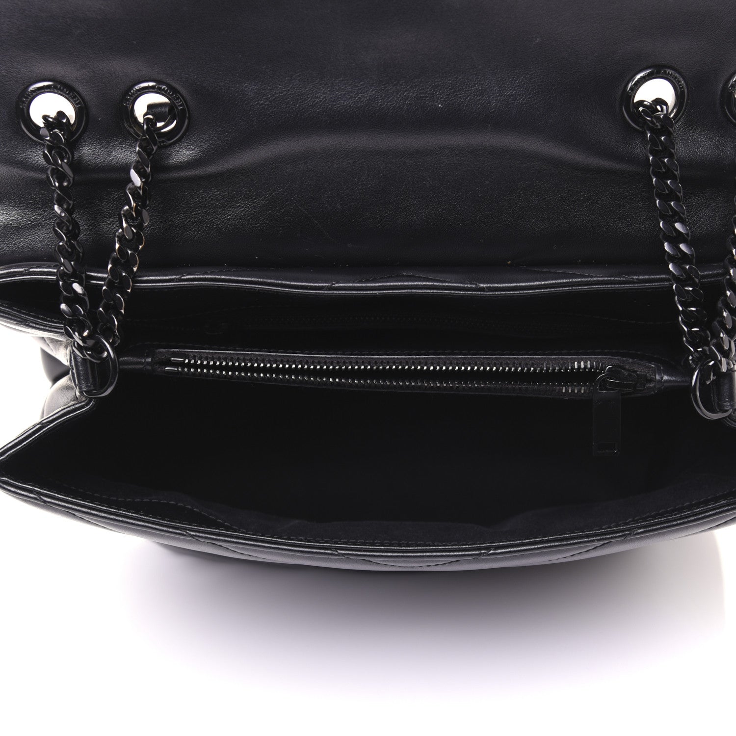 Saint Laurent Calfskin Y Quilted Monogram Medium Loulou Chain Satchel Black 5 of 21