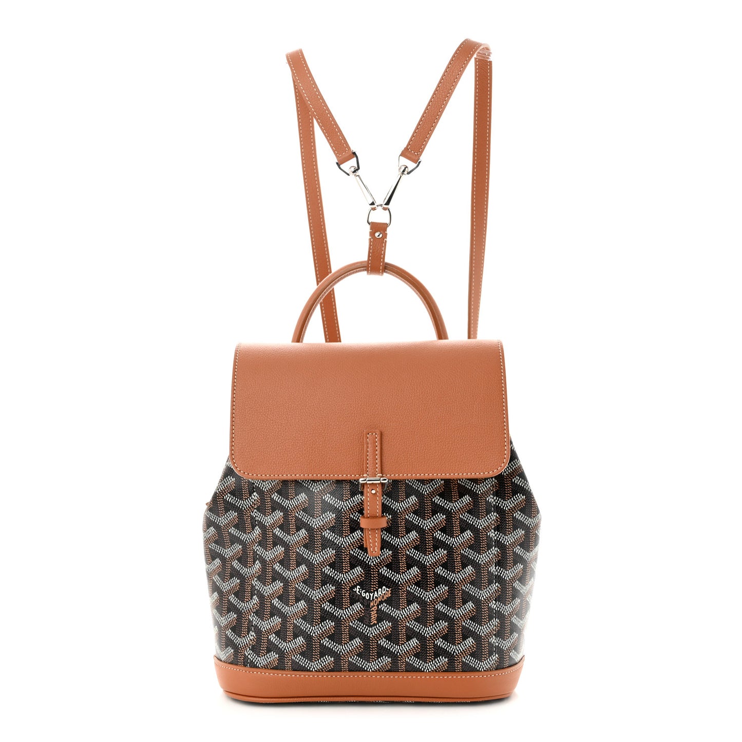 Goyardine Calfskin Mini Alpin Backpack Black Gold