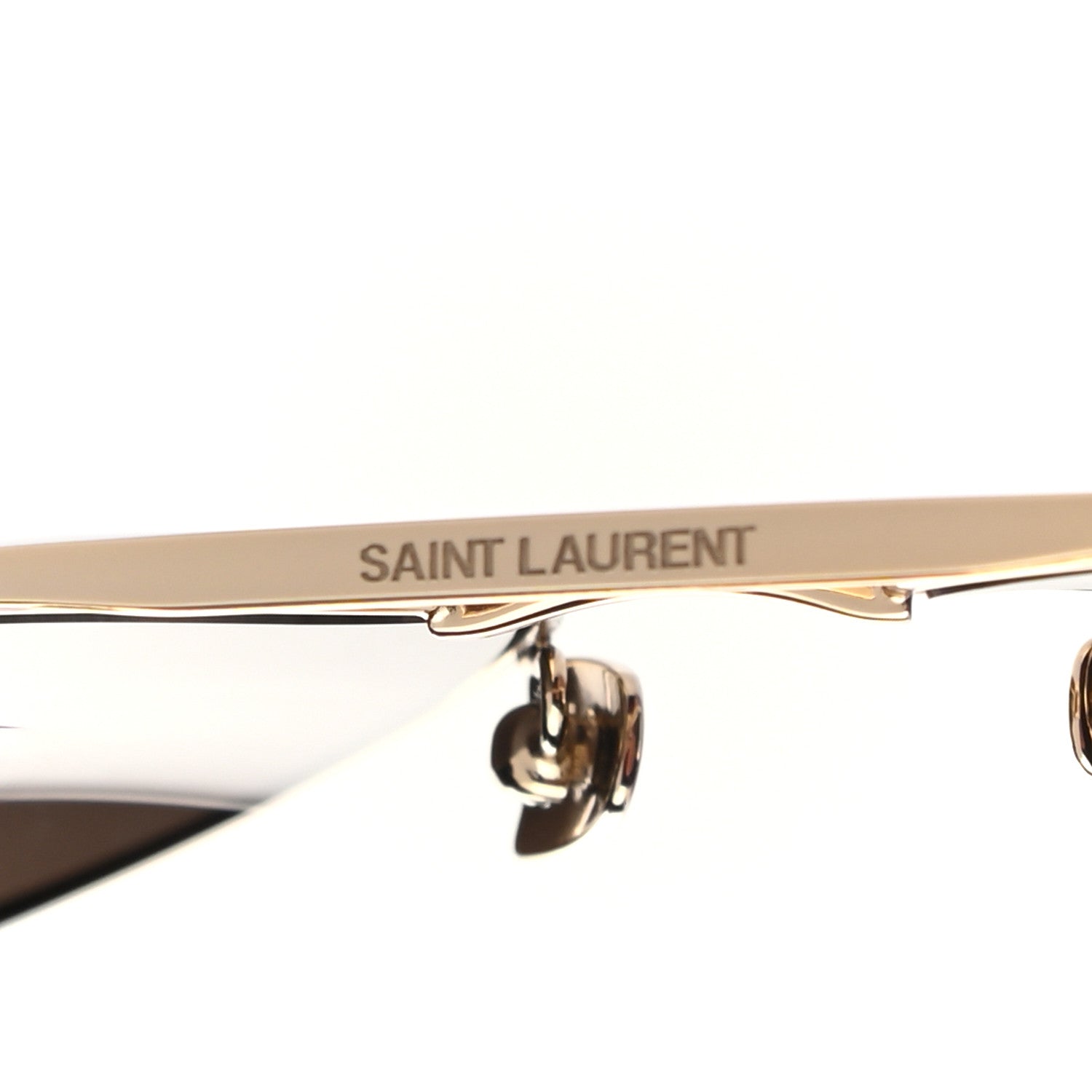 Saint Laurent Mink Fur Classic 11 Shields Sunglasses Gold 7 of 7