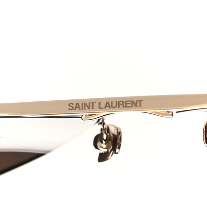Saint Laurent Mink Fur Classic 11 Shields Sunglasses Gold 7 of 7