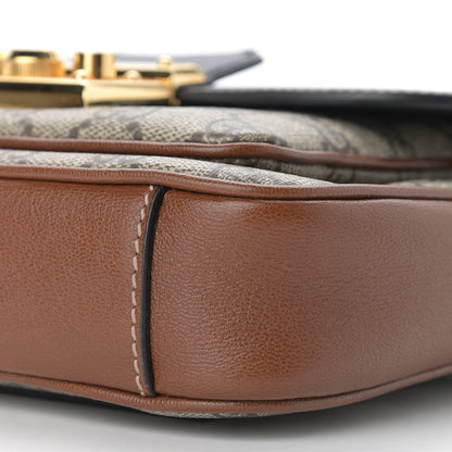 Gucci GG Supreme Monogram New Sakai Lux Calfskin Mini Padlock Flap Pocket Shoulder Bag Beige Ebony Black Cuir 12 of 12
