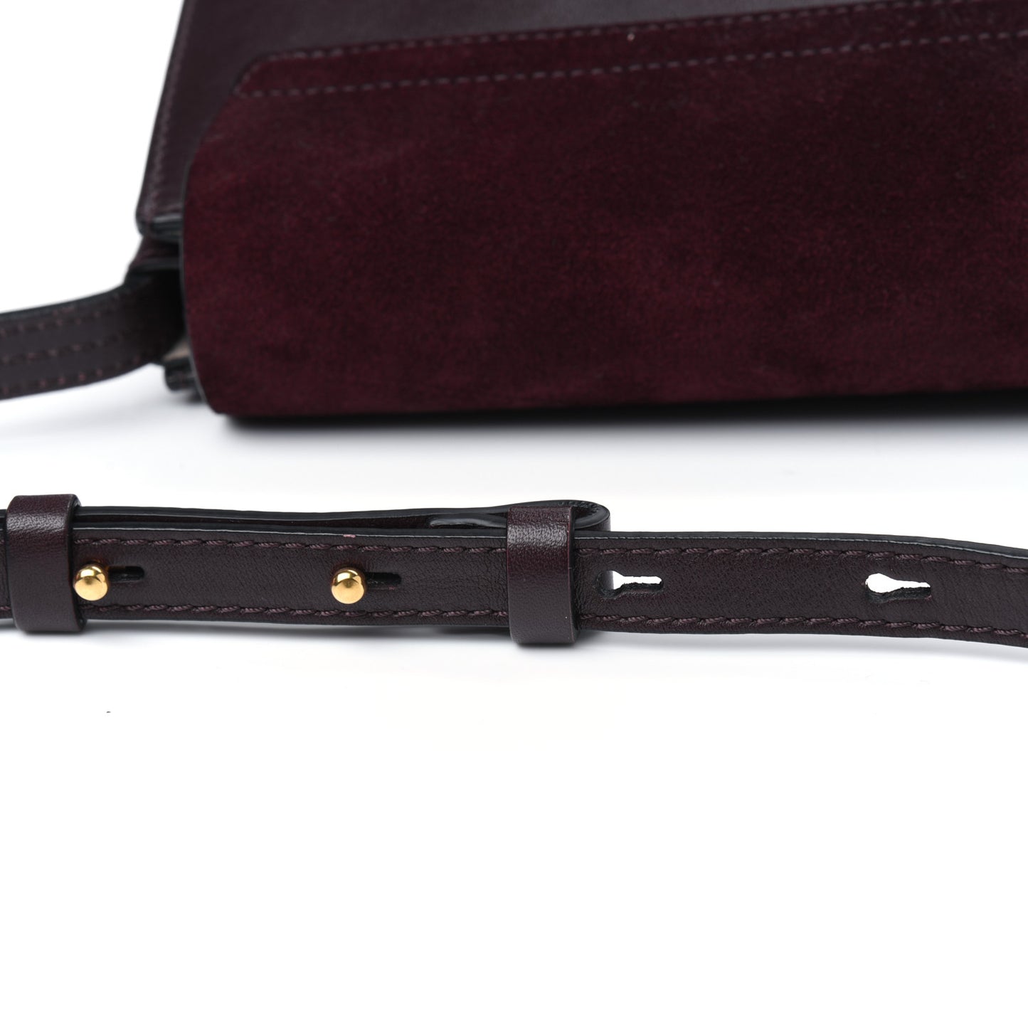 Suede Calfskin Studded Small Faye Shoulder Bag Dark Purple