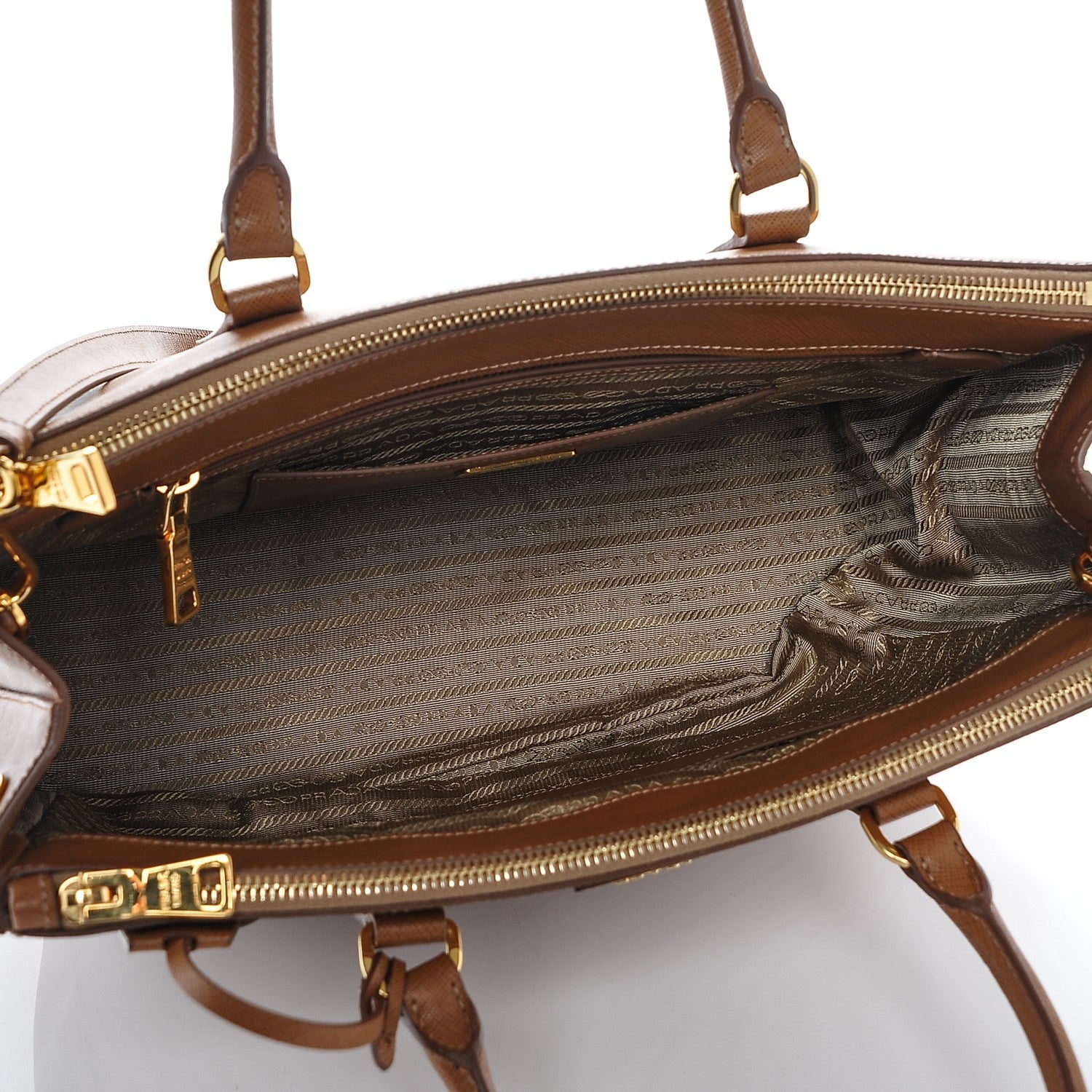 Prada Saffiano Medium Galleria Double Zip Tote Caramel 5 of 7