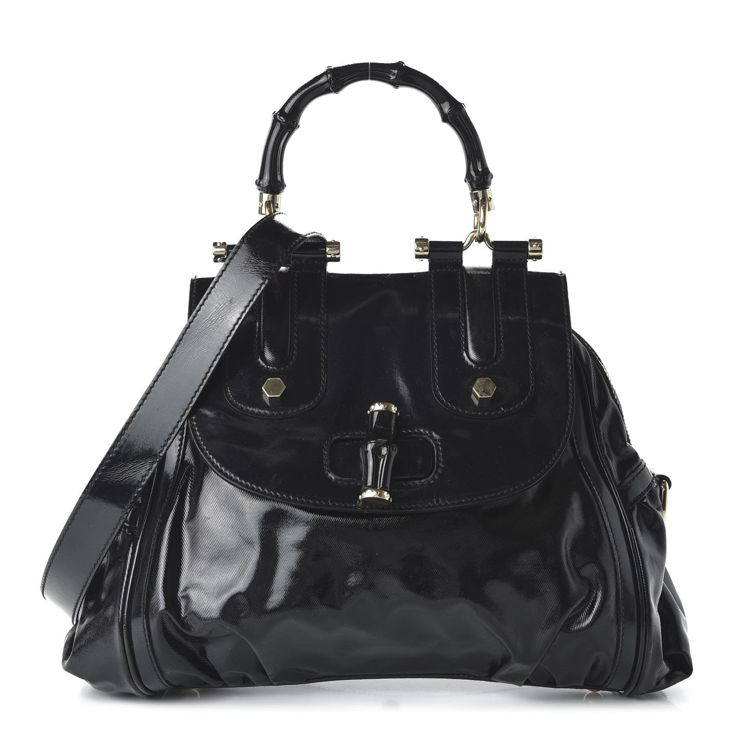 Gucci Dialux Pop Bamboo Top Handle Tote Black 1 of 11
