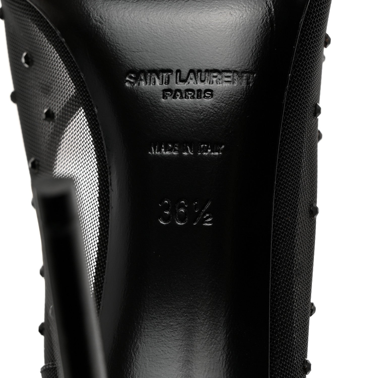 Saint Laurent Rhinestone Mesh 105 Anja Pumps 36.5 Black 7 of 7