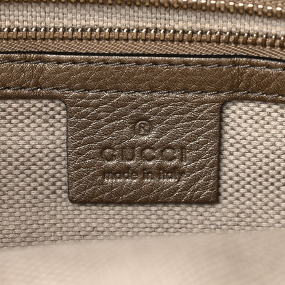 Gucci Metallic Cellarius Calfskin Small Soho Top Handle Satchel Golden Beige 6 of 17