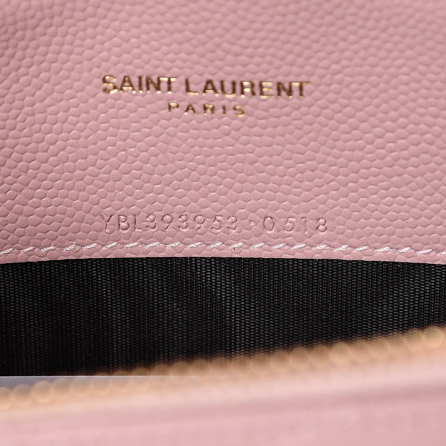 Grain De Poudre Matelasse Chevron Monogram Envelope Chain Wallet Tender Pink