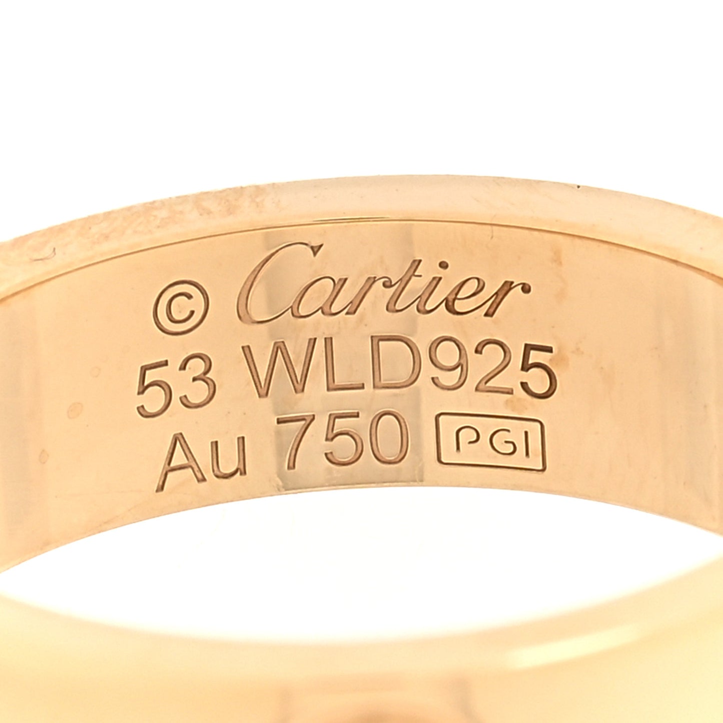 18K Yellow Gold 3 Diamond 5.5mm LOVE Ring 53 6.25