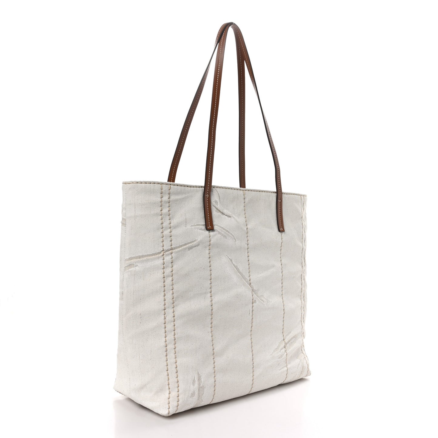 Mistolino Vitello Logo Tote Naturale Cognac