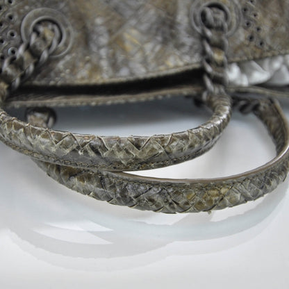 Bottega Veneta Woven Python Large Tote Cigar 6 of 10