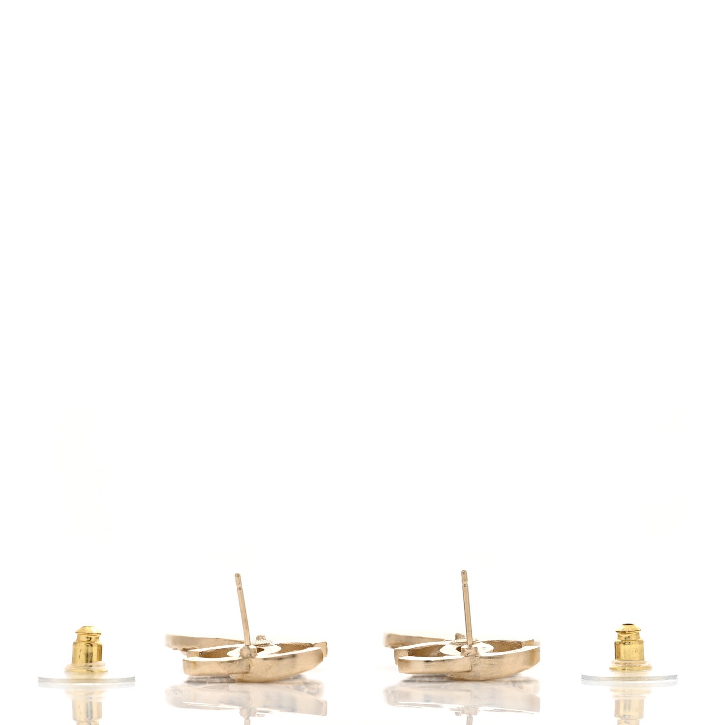 Crystal CC Medallion Drop Earrings Gold