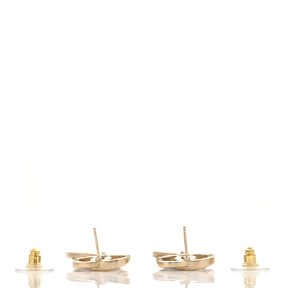 Chanel Crystal CC Medallion Drop Earrings Gold 3 of 4