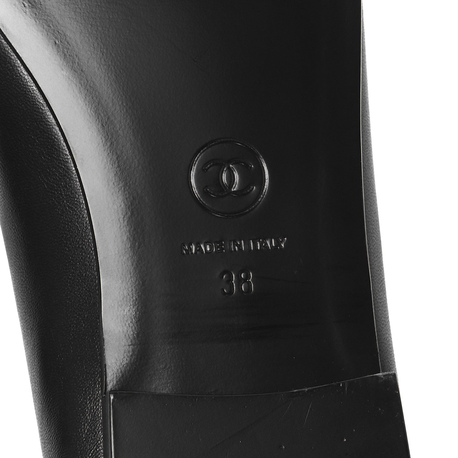 Chanel Lambskin Patent Cap Toe Ballerina Flats 38 Black 8 of 10