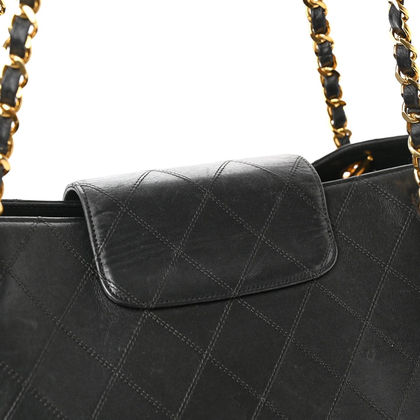 Calfskin Stitched XL Weekender Black