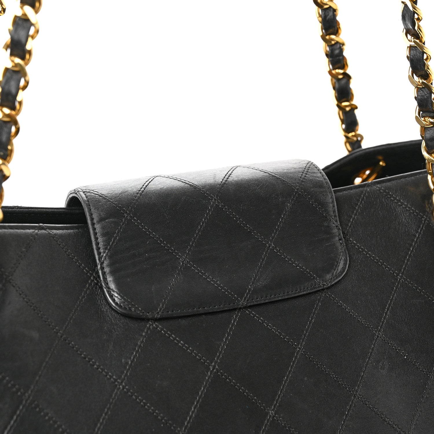 Chanel Calfskin Stitched XL Weekender Black 19 of 21