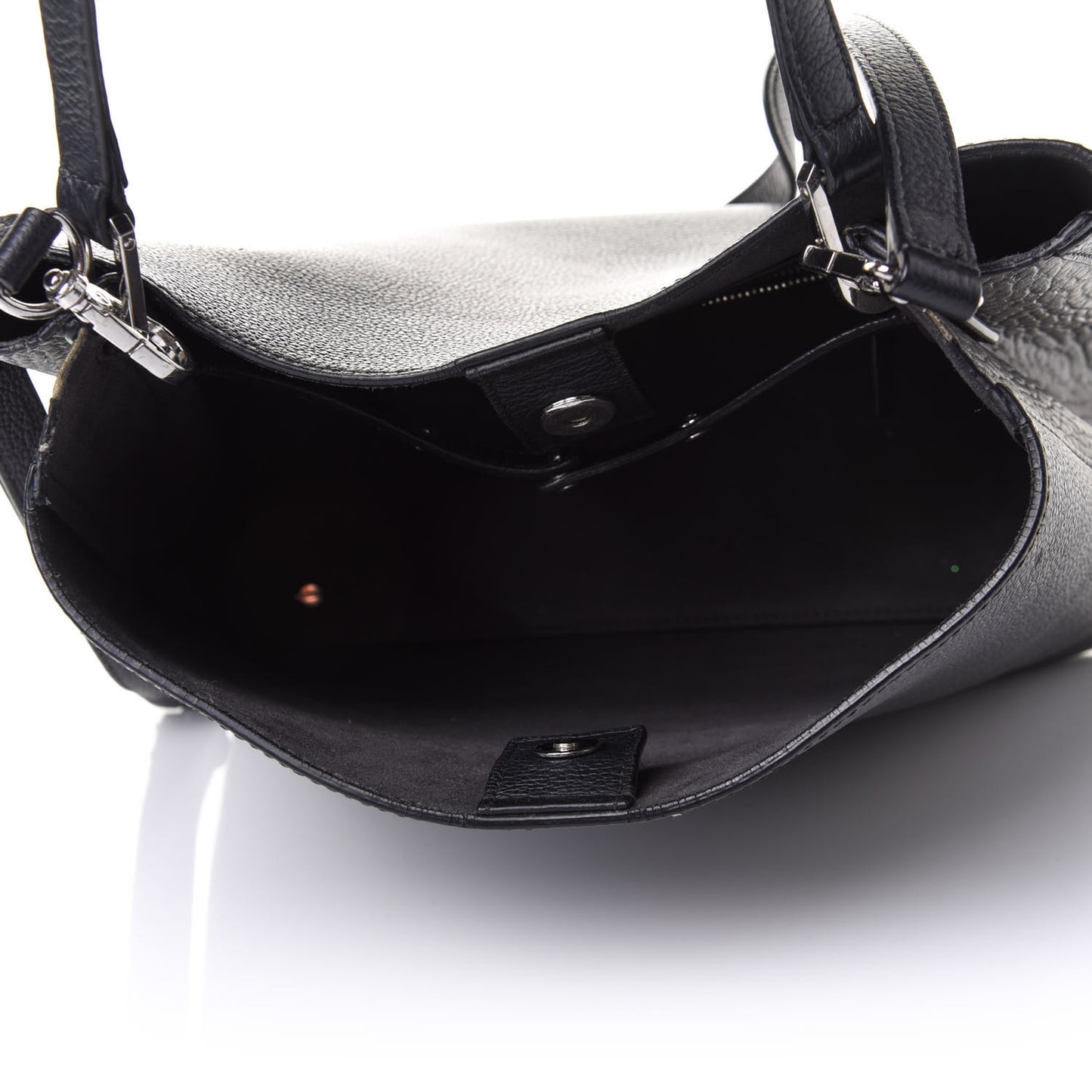 Grained Calfskin Visetos Medium Sarah Hobo Black